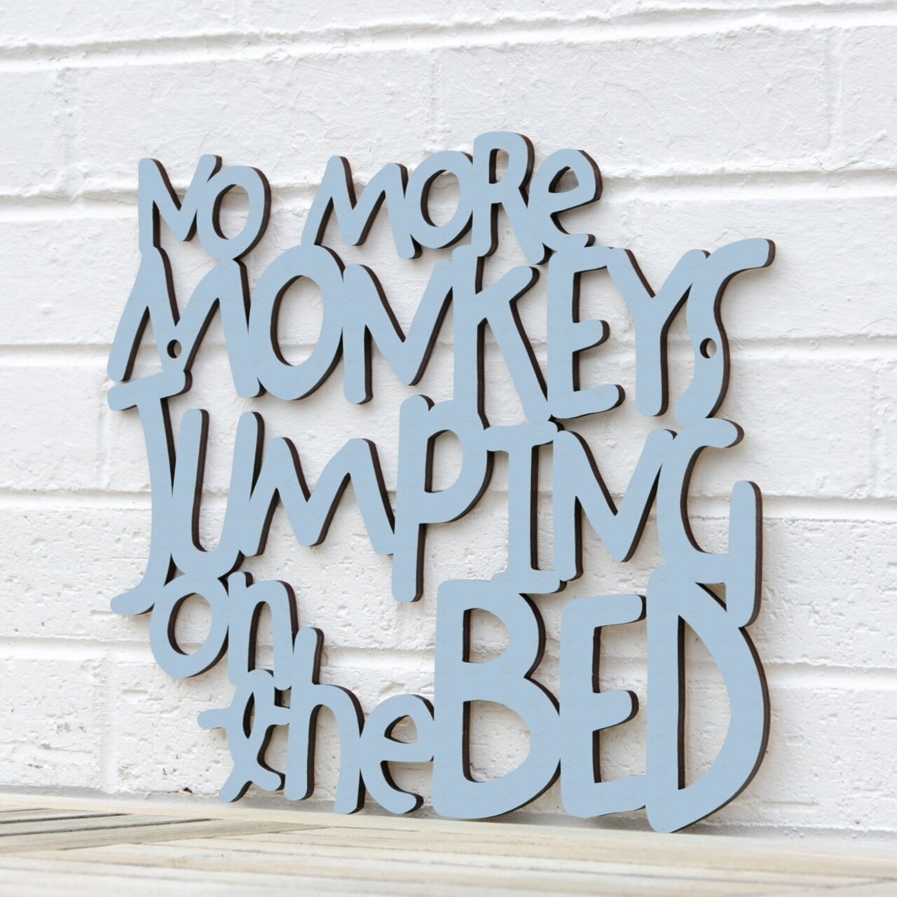 Spunky Fluff No More Monkeys Jumping On The Bed, Kids Playroom Wall Art